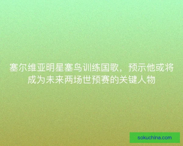 塞尔维亚明星塞鸟训练国歌，预示他或将成为未来两场世预赛的关键人物